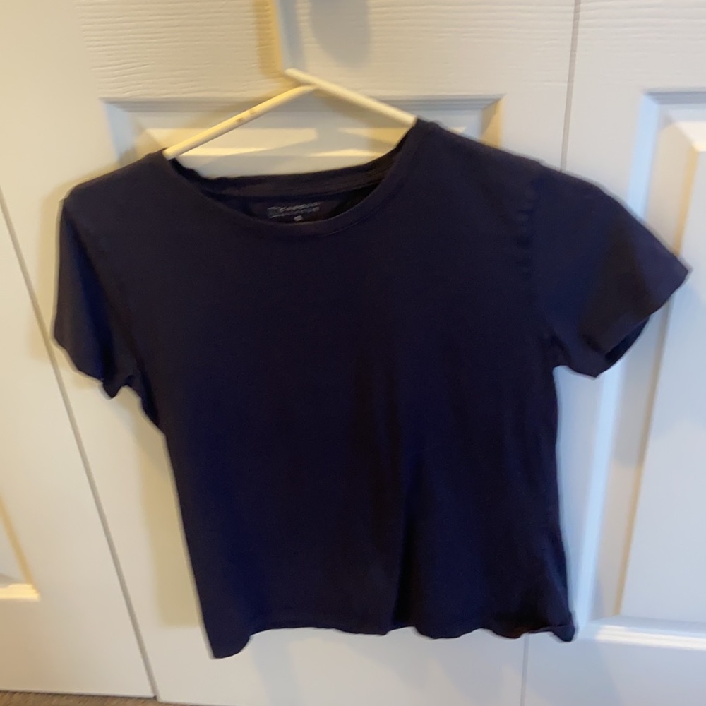 Carole Little Women’s Navy Blue Short-Sleeve Top S
